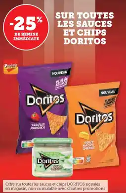 U Express Sur toutes les sauces et chips doritos offre