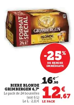 U Express Biere blonde grimbergen 6,7° offre