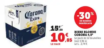 U Express Biere blonde corona 4,5° offre