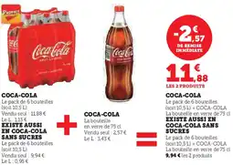 U Express Coca-cola existe aussi en coca-cola sans sucres offre