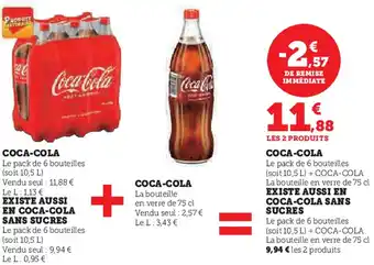 U Express Coca-cola existe aussi en coca-cola sans sucres offre