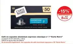 Monoprix Café en capsules aluminium espresso classique n° 7 Carte Noire offre