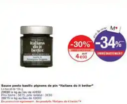 Monoprix Sauce pesto basilic pignons de pin Italians do it better offre