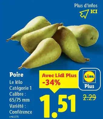 Lidl Poire offre