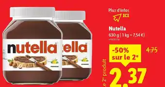 Lidl NUTELLA offre