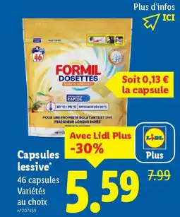 Lidl FORMIL Capsules lessive offre