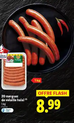 Lidl 20 merguez de volaille halal offre