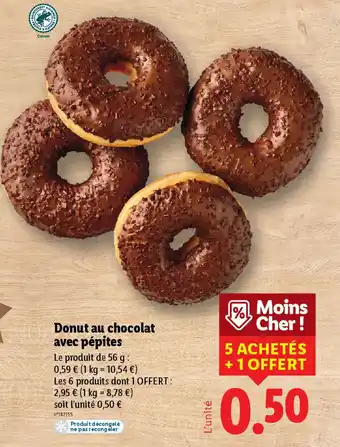 Lidl Donut au chocolat avec pépites offre