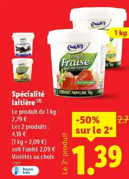 Lidl ENVIA Spécialité laitière offre