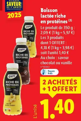 Lidl ENVIA Boisson lactée riche en protéines offre