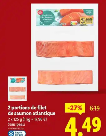 Lidl 2 portions de filet de saumon atlantique offre