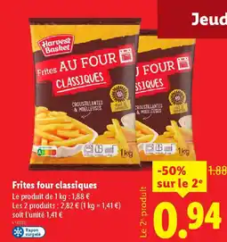 Lidl Frites four classiques offre