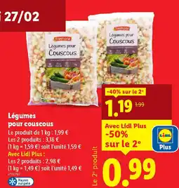 Lidl FRESHONA Légumes pour Couscous offre