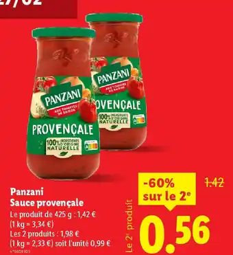 Lidl PANZANI Sauce provençale offre