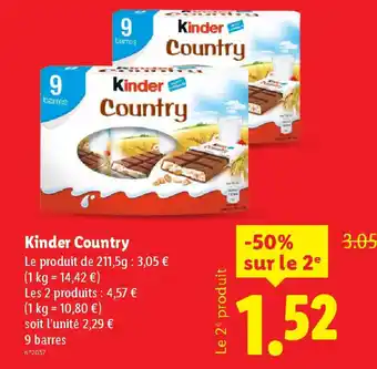 Lidl KINDER Country offre