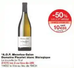 Monoprix A.O.P. Menetou-Salon Domaine Fleuriet blanc Biologique offre