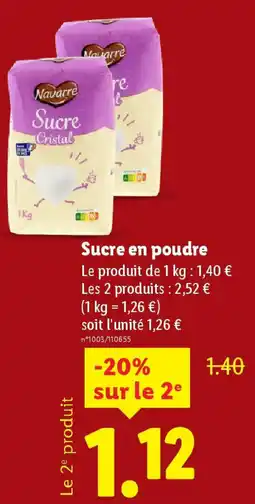 Lidl NAVARRE Sucre en poudre offre