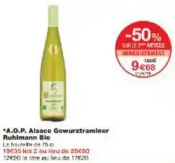 Monoprix A.O.P. Alsace Gewurztraminer Ruhlmann Bio offre