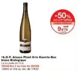 Monoprix A.O.P. Alsace Pinot Gris Kuentz-Bas blanc Biologique offre