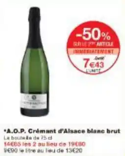 Monoprix A.O.P. Crémant d'Alsace blanc brut offre