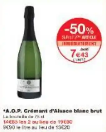 Monoprix A.O.P. Crémant d'Alsace blanc brut offre