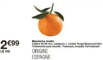 Monoprix Mandarine feuille offre