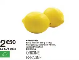 Monoprix Citrons Bio offre