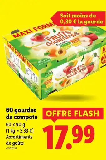 Lidl 60 gourdes de compote offre