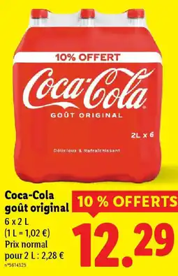 Lidl COCA-COLA goût original offre