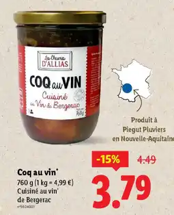 Lidl Coq au vin offre