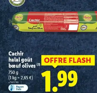 Lidl Cachir halal goût bœuf olives offre