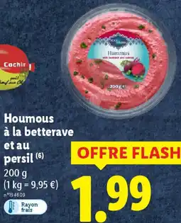 Lidl Houmous à la betterave et au persil offre