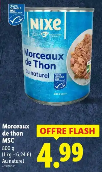 Lidl NIXE Morceaux de thon MSC offre