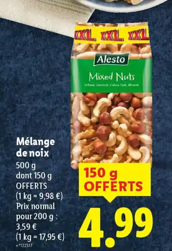 Lidl ALESTO Mélange de noix offre