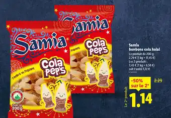 Lidl SAMIA bonbons cola halal offre