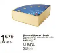 Monoprix Simmental Réserve 12 mois offre