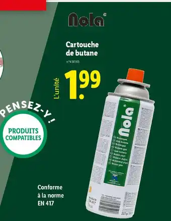 Lidl NOLA Cartouche de butane offre