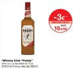 Monoprix Whisky Irish Paddy offre