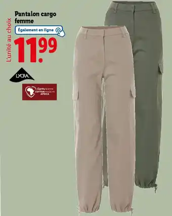 Lidl ESMARA Pantalon cargo femme offre