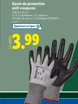 Lidl Gants de protection anti-coupures offre