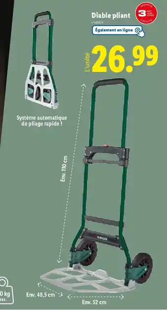 Lidl PARKSIDE Diable pliant offre