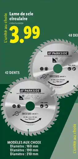 Lidl PARKSIDE Lame de scie circulaire offre