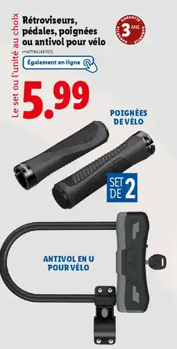 Lidl CRIVIT Rétroviseurs, pédales, poignées ou antivol pour vélo offre