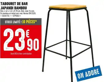 Batkor Tabouret de bar japandi bambou offre