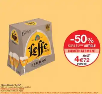 Monoprix Bière blonde Lefte offre