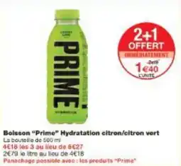 Monoprix Boisson Prime Hydratation citron/citron vert offre