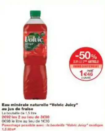 Monoprix Eau minérale naturelle Volvic Juicy au jus de fraise offre