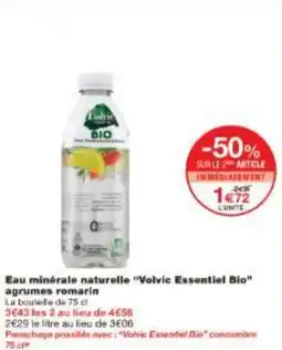 Monoprix Eau minérale naturelle Volvic Essentiel Bio agrumes romarin offre