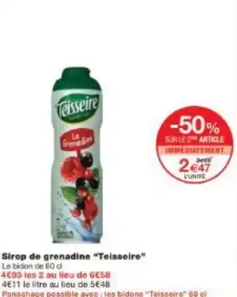 Monoprix Sirop de grenadine Teisseire offre