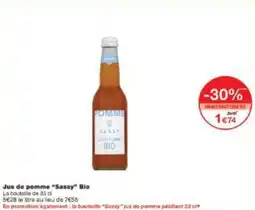 Monoprix Jus de pomme Sassy Bio offre